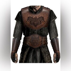 Brand New, Warrior Chest Armor w/ Viking Fenrir Brace, Warrior Set For Ren Faire